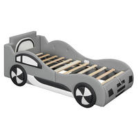 AUTOBETT 90/200 cm Grau mit Stauraum und Lattenrost aus PU - Grau, Kunststoff (90/200cm) - OKWISH