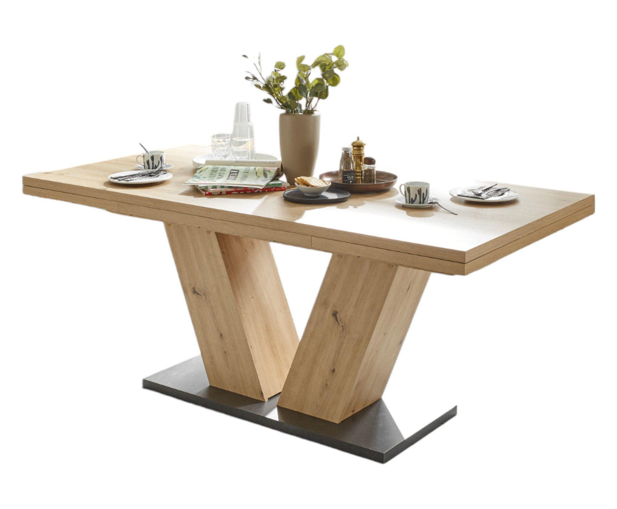 ESSTISCH ausziehbar Elena 180x90x76 Asteiche - Braun, Holzwerkstoff (180/90/76cm) - 58aufmkessel