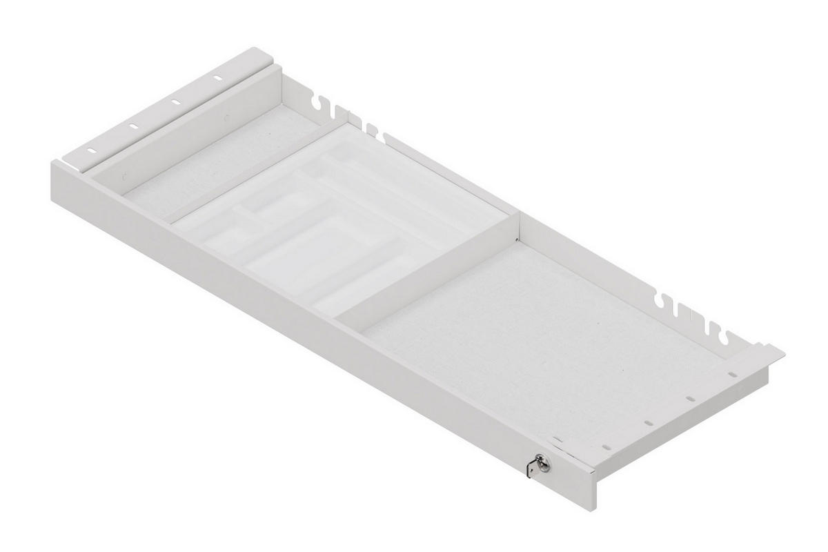 SCHUBLADE DeskDrawerPro 30,5/82,4/5,5 cm in Weiß - Weiß, Metall (30.5/82.4/5.5cm) - bümö