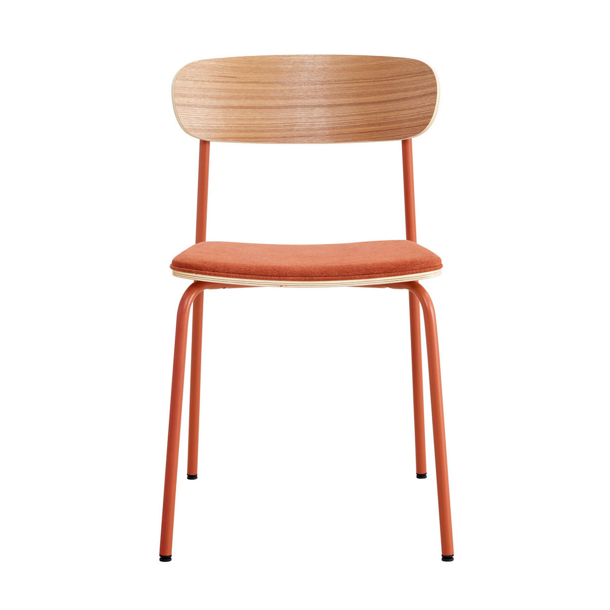 STUHL 2-tlg., Orange - Orange, Holz (46/78/52cm) - Oviala