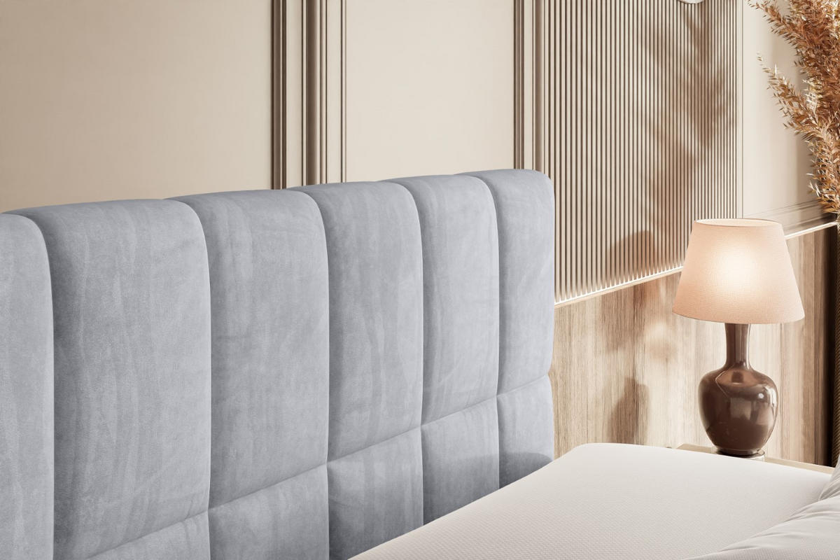 BOXSPRINGBETT MIAMI-Z KING - 160x200 - H3/H4 - Hellgrau - Hellgrau, Holzwerkstoff (160/200cm) - ALTDECOR