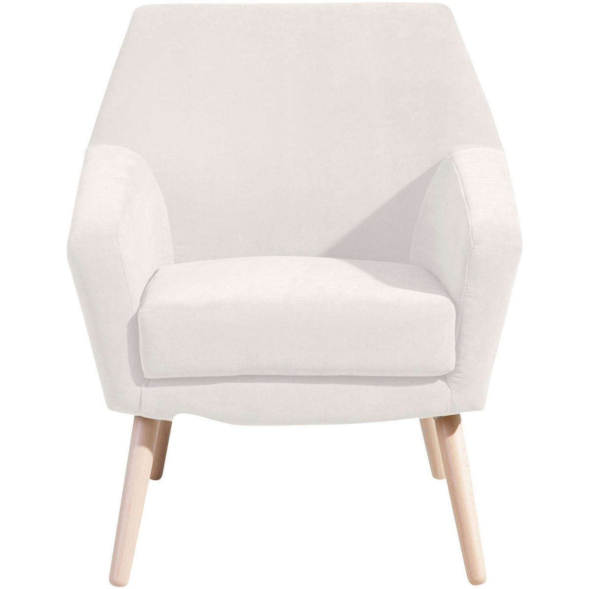 SESSEL Kachka Bezug Veloursstoff Buche natur / creme - Weiß, Kunststoff (71/81/67cm) - 58aufmkessel