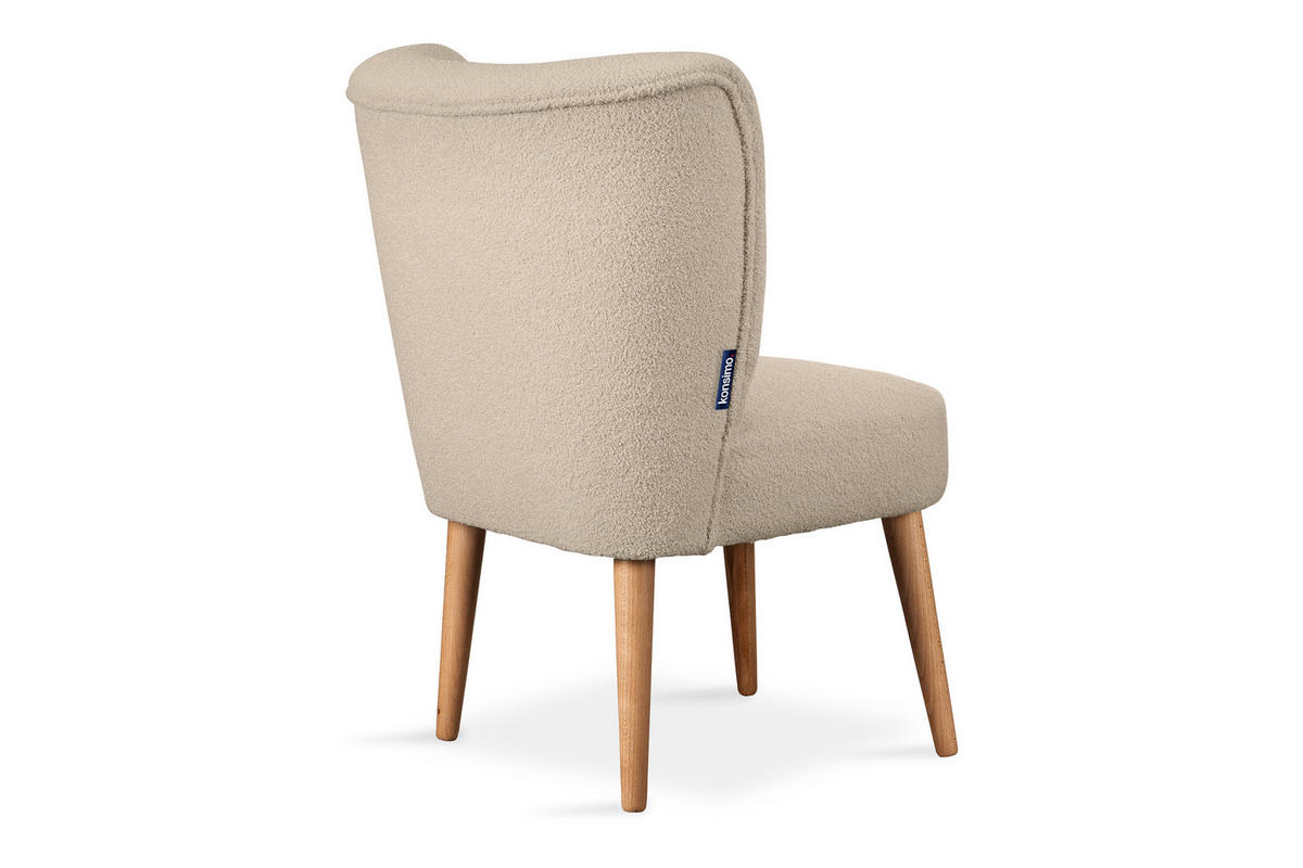 COCKTAILSESSEL APPA auf hohen Beinen aus Buchenholz gebeizter Eiche, Beige/Eiche Dekor - Eichefarben/Beige, Holz/Textil (63/89/65cm) - KONSIMO®