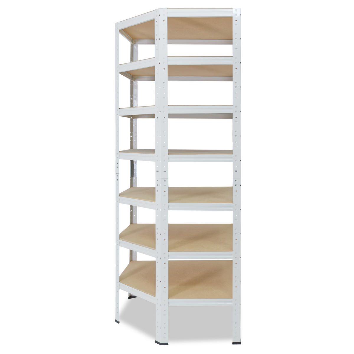 ECKREGAL HOME 230x70x45 cm in weiß mit 7 Böden und 125 kg Traglast pro Boden - Creme, Metall (70/230/45cm) - shelfplaza