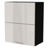 KLAPPHÄNGESCHRANK Brerra W8B/60-AV Schwarz / RAL 9001 creme Hochglanz 60 / 32,5 / 72cm - Creme/Schwarz, Holz/Holzwerkstoff (60/72/32.5cm) - Feldmann-Wohnen