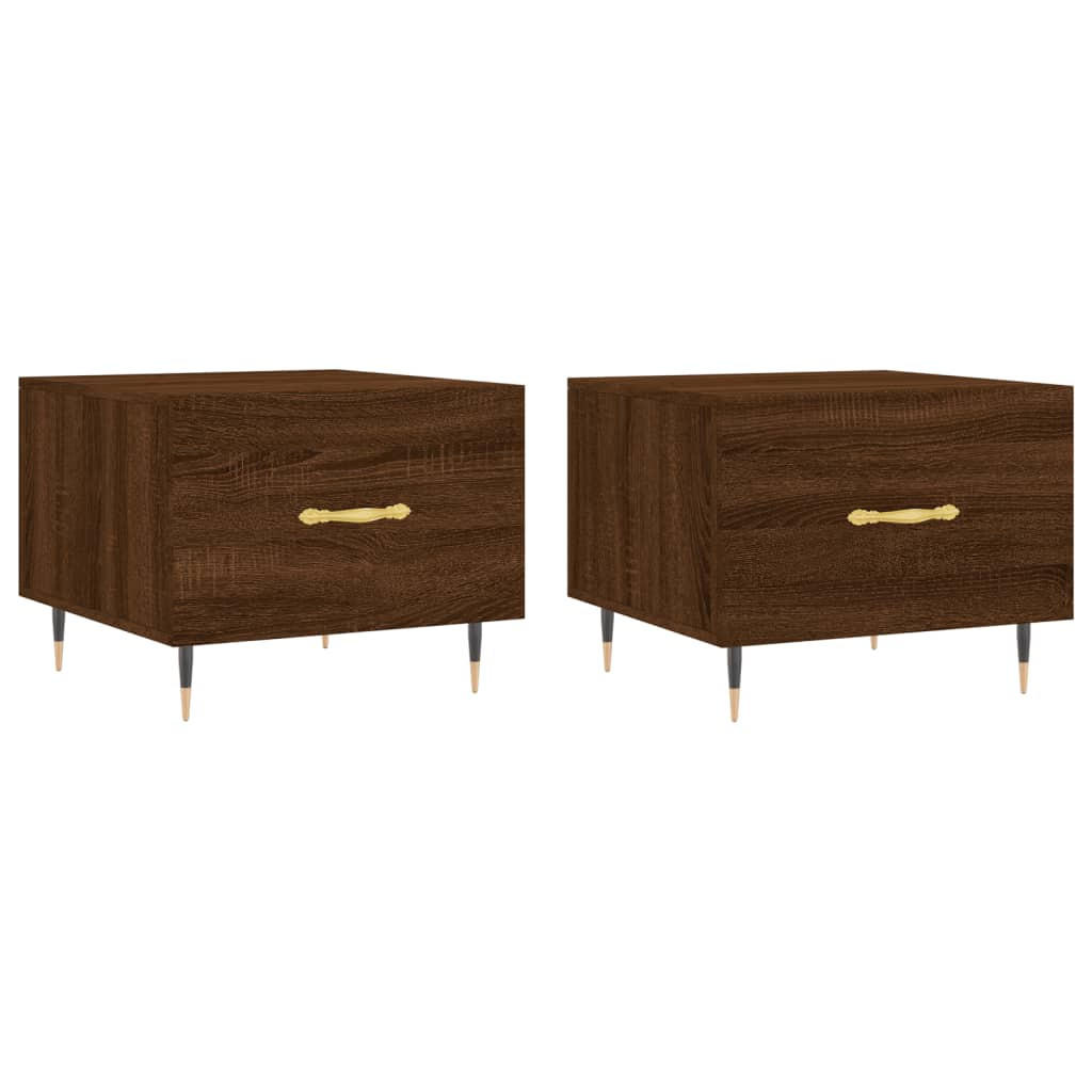 COUCHTISCHE 2 Stk. Braun Eichen-Optik 50x50x40 cm Holzwerkstoff - Braun, Holzwerkstoff (50/50/40cm) - furnicato