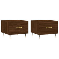 COUCHTISCHE 2 Stk. Braun Eichen-Optik 50x50x40 cm Holzwerkstoff - Braun, Holzwerkstoff (50/50/40cm) - furnicato