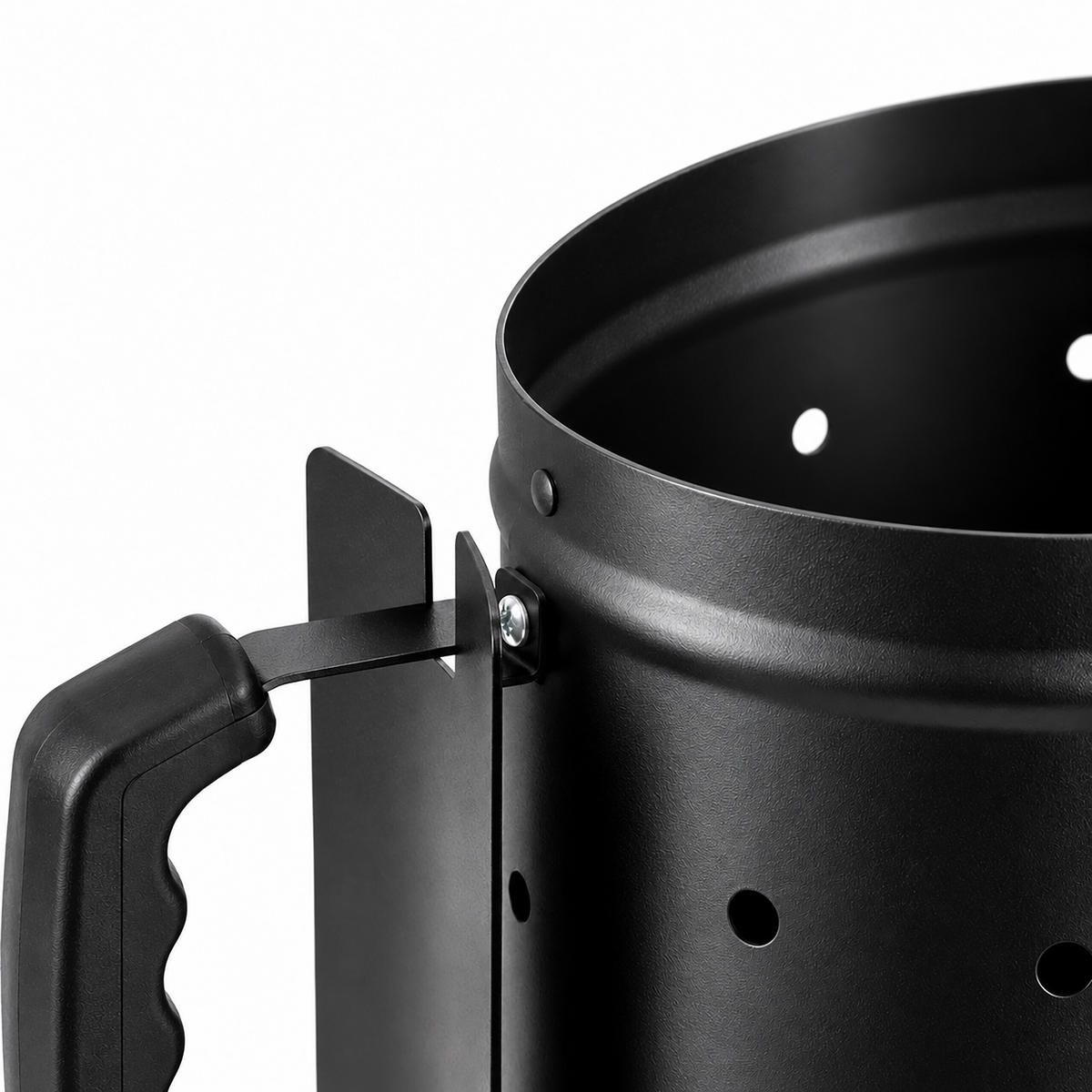 GRILLSTARTER Svart stål 27x24x16 cm - Svart, Metall/Plast (24/27/16cm) - Relaxdays