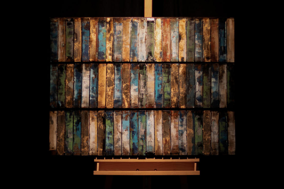 METALLBILD Blau 100/70 cm - Blau, Metall (8.8/70cm) - KUNSTLOFT