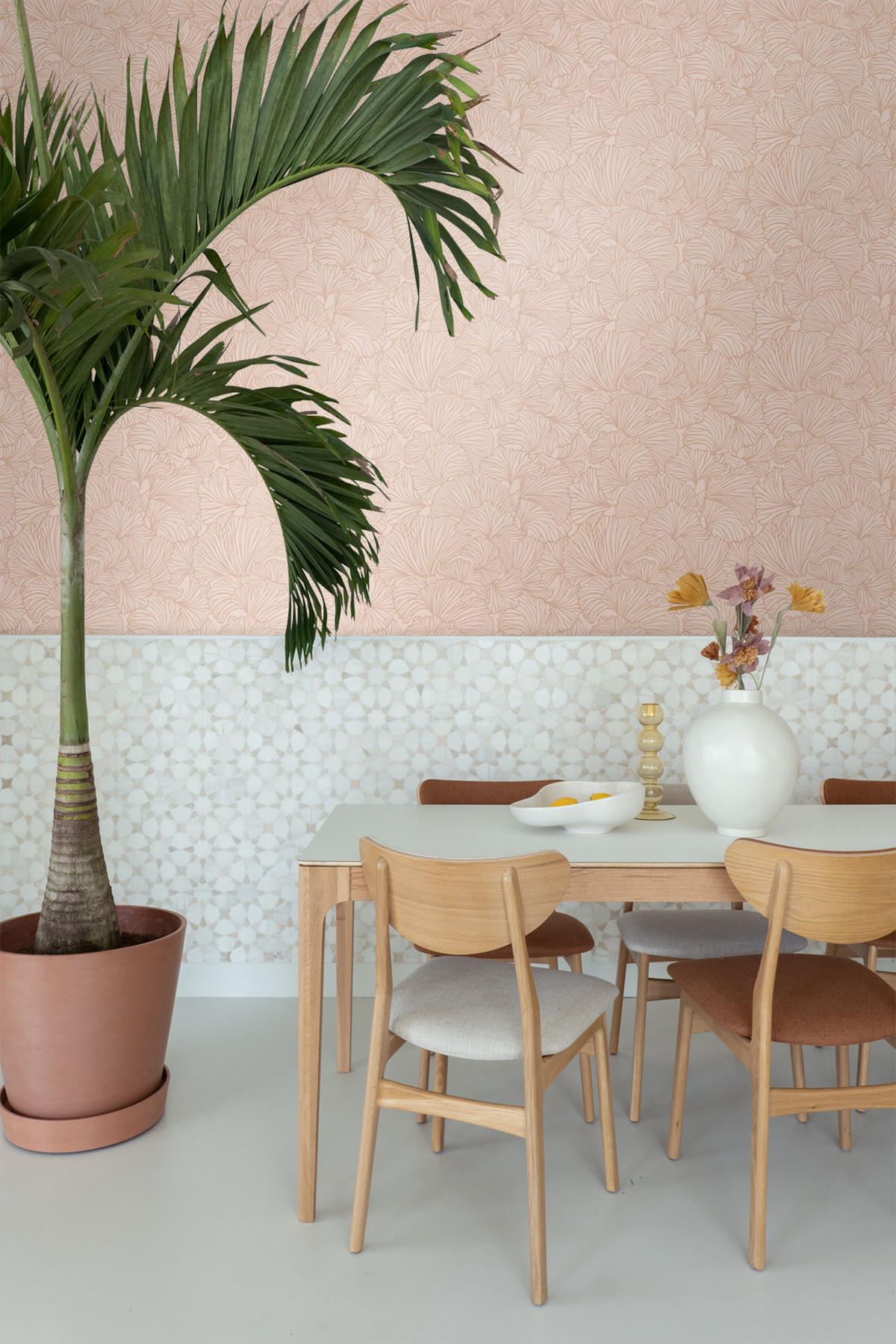 TAPETE Ginkgoblätter 53 cm x 10.05 m - Pink, Papier (53/1000cm) - ESTAhome