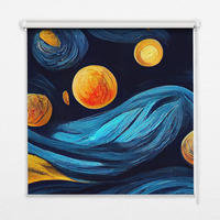VNÚTORNÁ roleta - okenná roleta - roleta - 120x140 cm - Planéty - tmavomodrá, plast (120/140/0.5cm) - TULUP