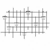 WANDTEELICHTHALTER 7-flammig Metall Schwarz 83/9/49 cm - Schwarz, Metall (49cm) - DanDiBo