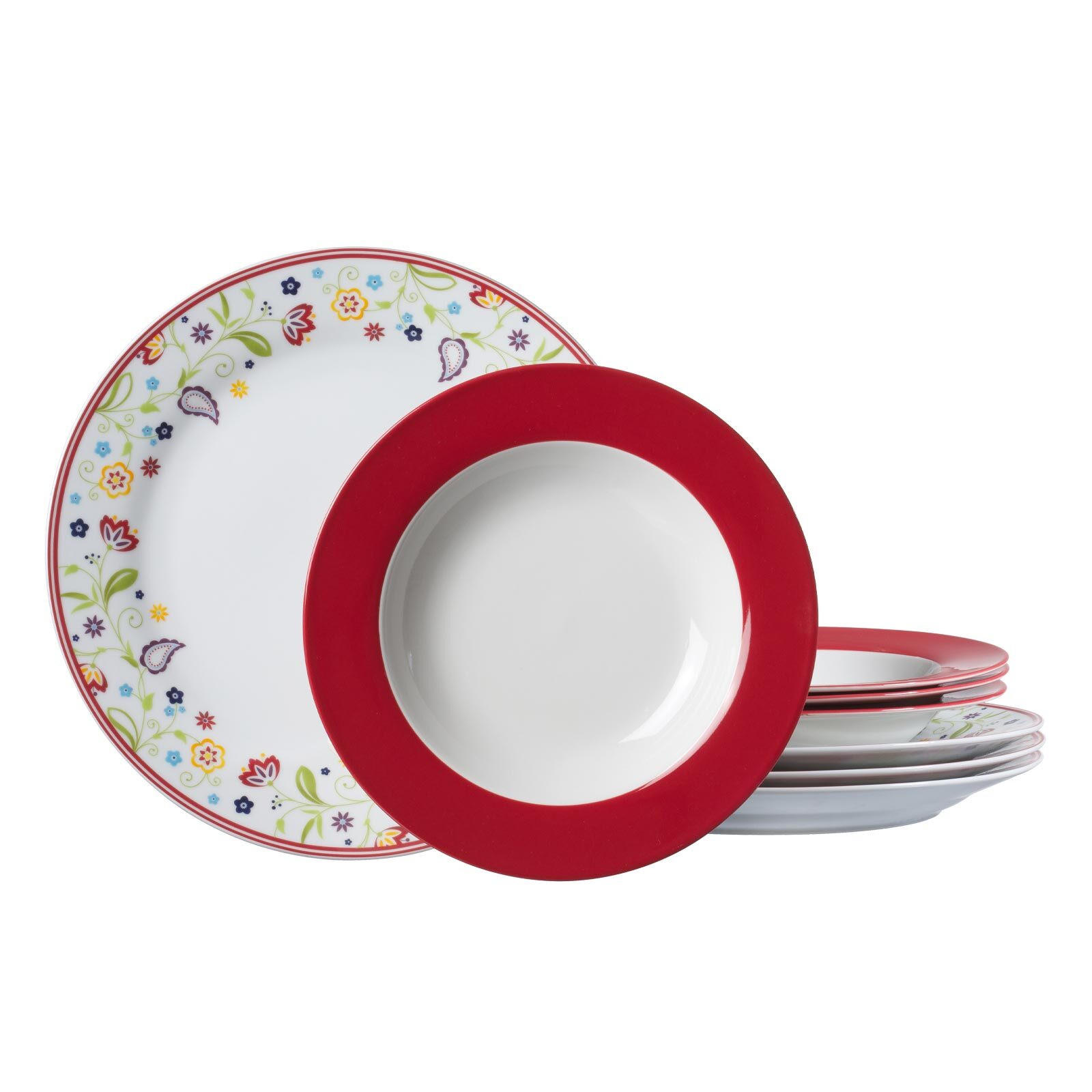 TAFELSERVICE Doppio bunt 8-tlg. - Multicolor, Keramik (2/2/2cm) - Ritzenhoff Breker
