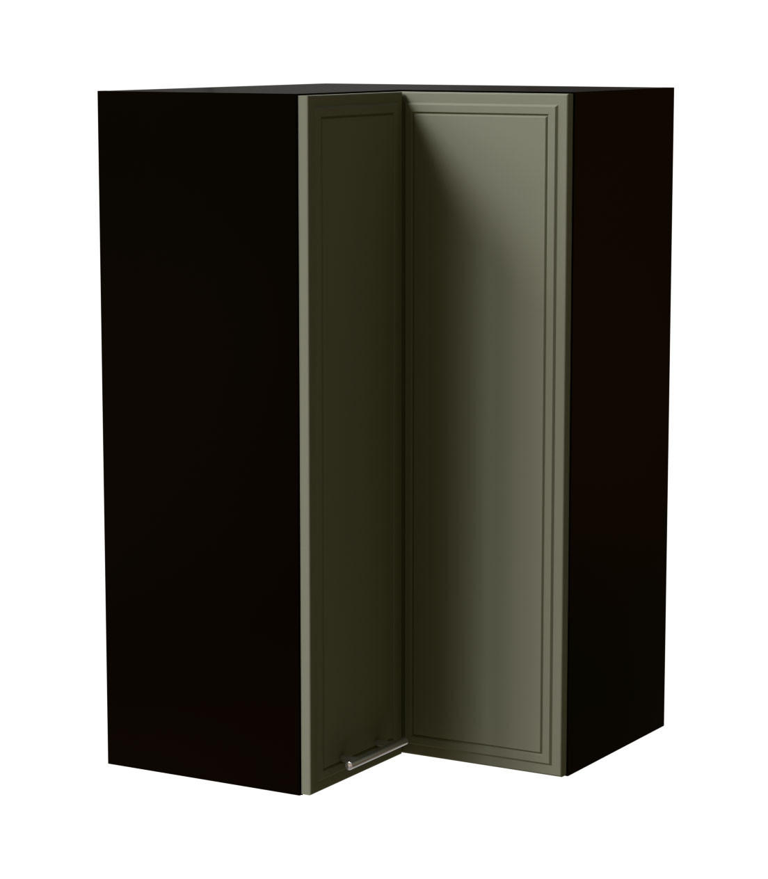 ECKHÄNGESCHRANK Salo W14/60 Schwarz / Reed Green Matt 60 / 60 / 96cm - Schwarz/Grün, Holz/Holzwerkstoff (60/96/60cm) - Feldmann-Wohnen