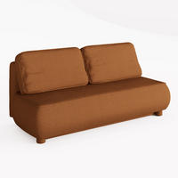 SOFA LUMIO Kupferfarben Bouclé-Stoff mit Schlaffunktion und Bettkasten - Kupferfarben, Holz (209/96/96cm) - Barchello