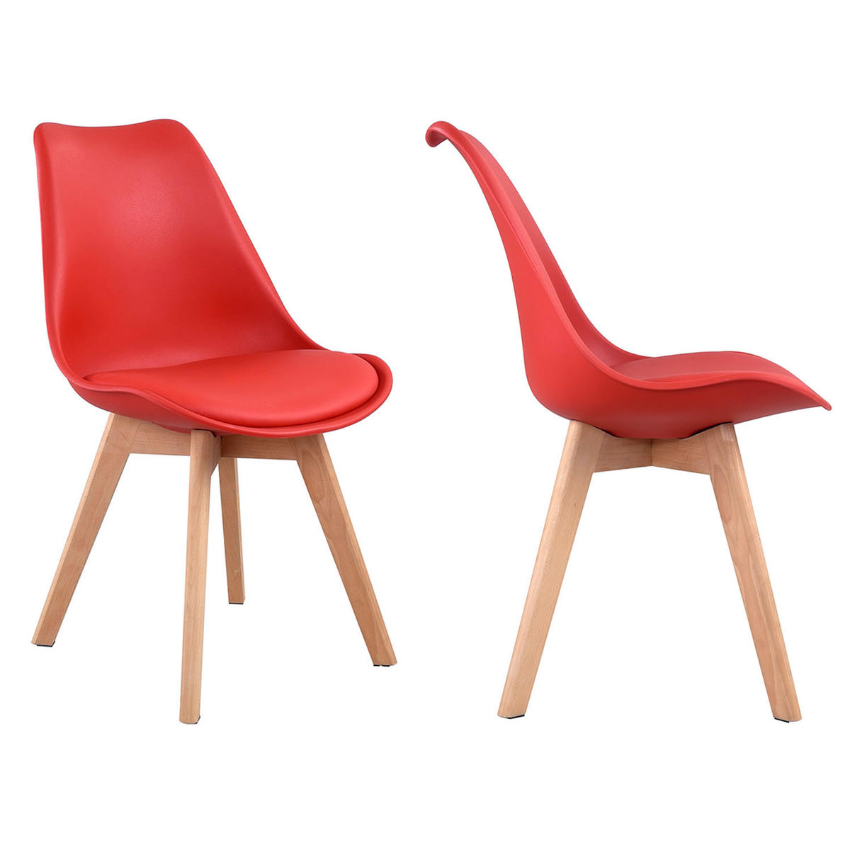 STÜHLE Nora Rot 4er-Set - Rot, Kunststoff (49/81/52cm) - Happy Garden