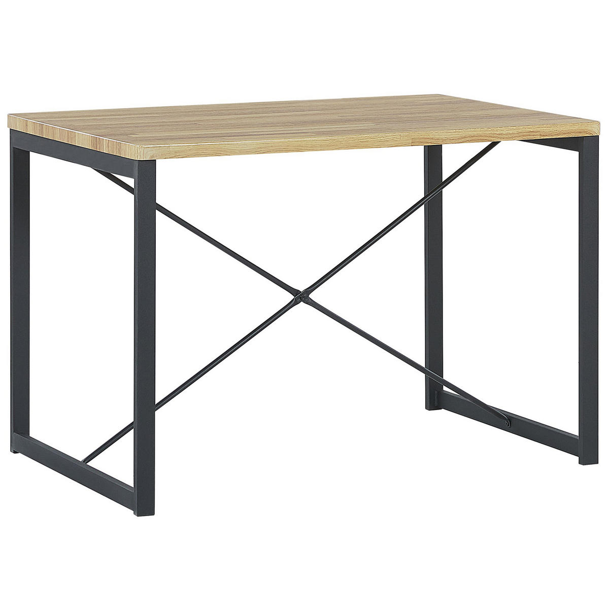 ESSGRUPPE Hellbraun, Schwarz 4-Sitzer 110/70 cm 2 Stühle und Bank Flixton - Hellbraun, Holzwerkstoff (110/86/70cm) - Beliani