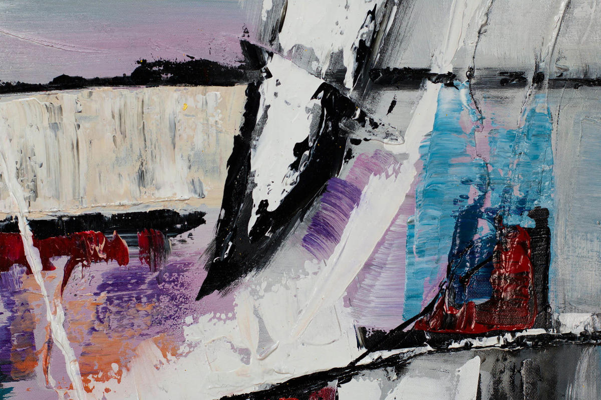 ACRYLBILD HANDGEMALT 80/120 cm - Multicolor/Grau, Holz/Textil (2.12/120cm) - KUNSTLOFT