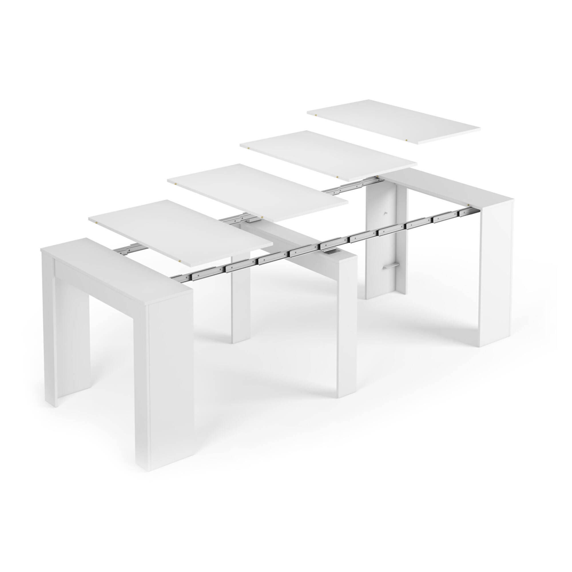 TISCH Ausziehbar Holzeffekt Glänzendes Weiß 51/90/78 cm - Weiß, Holzwerkstoff (51/90/78cm) - DMORA