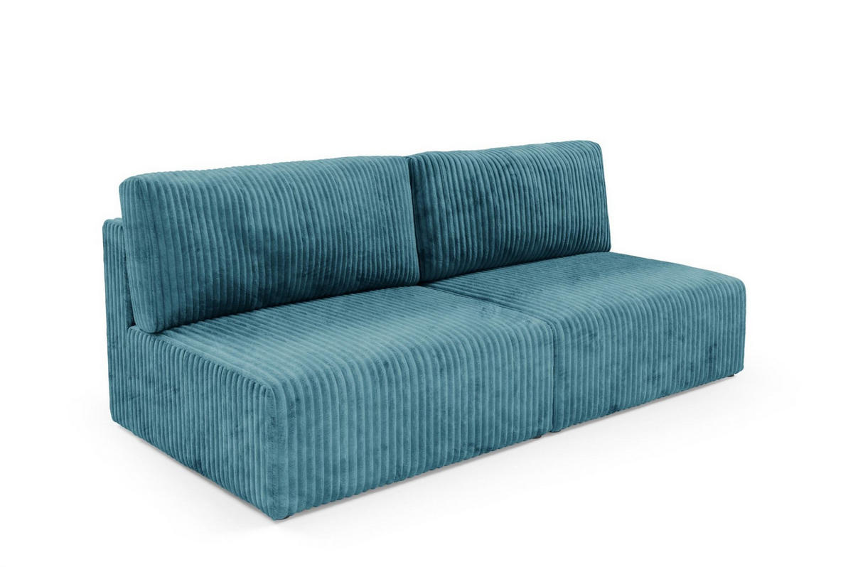 SCHLAFSOFA Natalia Xs - Blau, Holzwerkstoff/Textil (216/85/105cm) - Fun Möbel