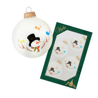 CHRISTBAUMKUGELN Santa mit Hut Weiß 7cm (Glas / 4 Stk.) - Weiß, Glas (6/7/6cm) - Krebs Glas Lauscha