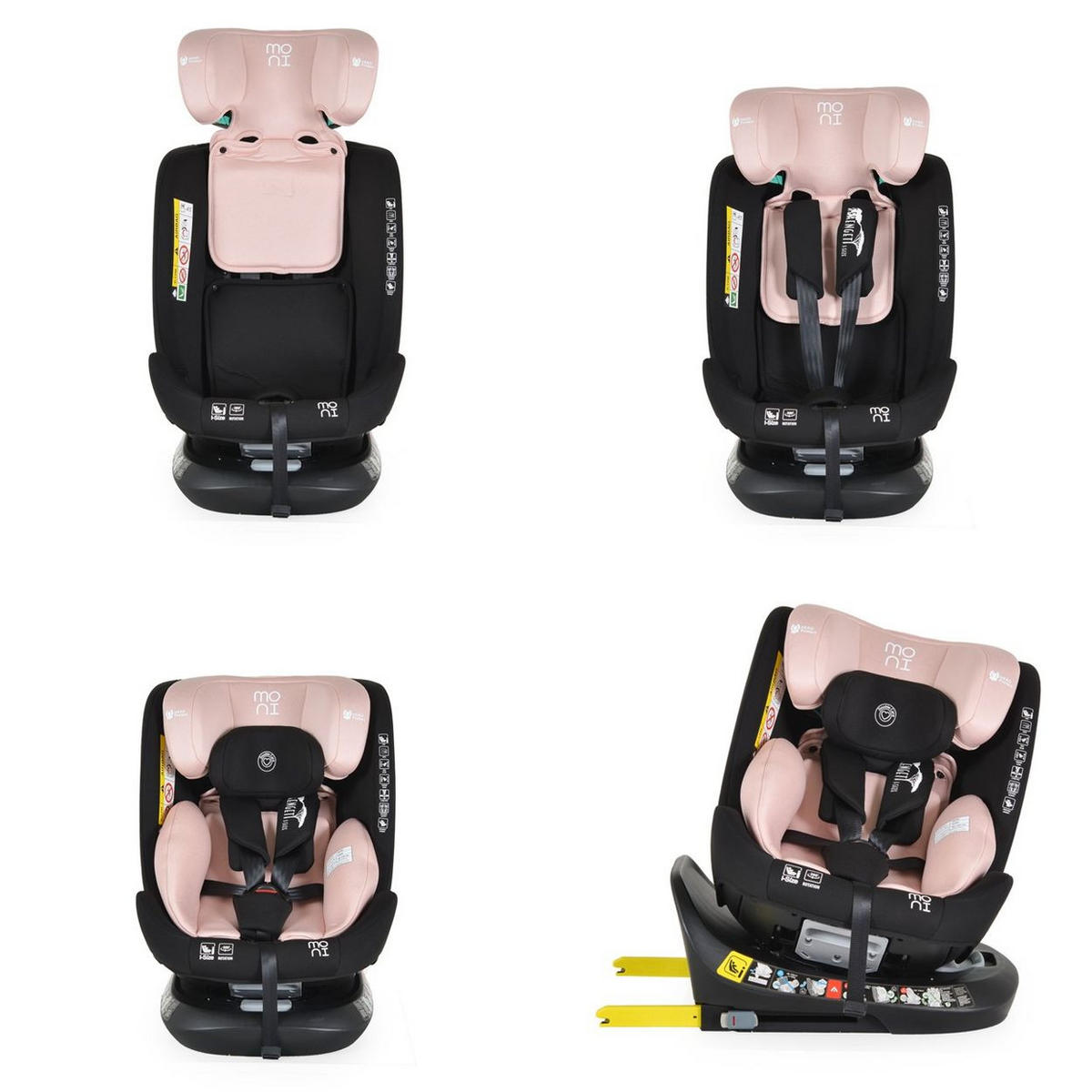 KINDERSITZ Serengeti i-Size rosa (40-150cm) Isofix, Kuscheltier, Nackenkissen - Rosa, Kunststoff (44/60/17cm) - Moni