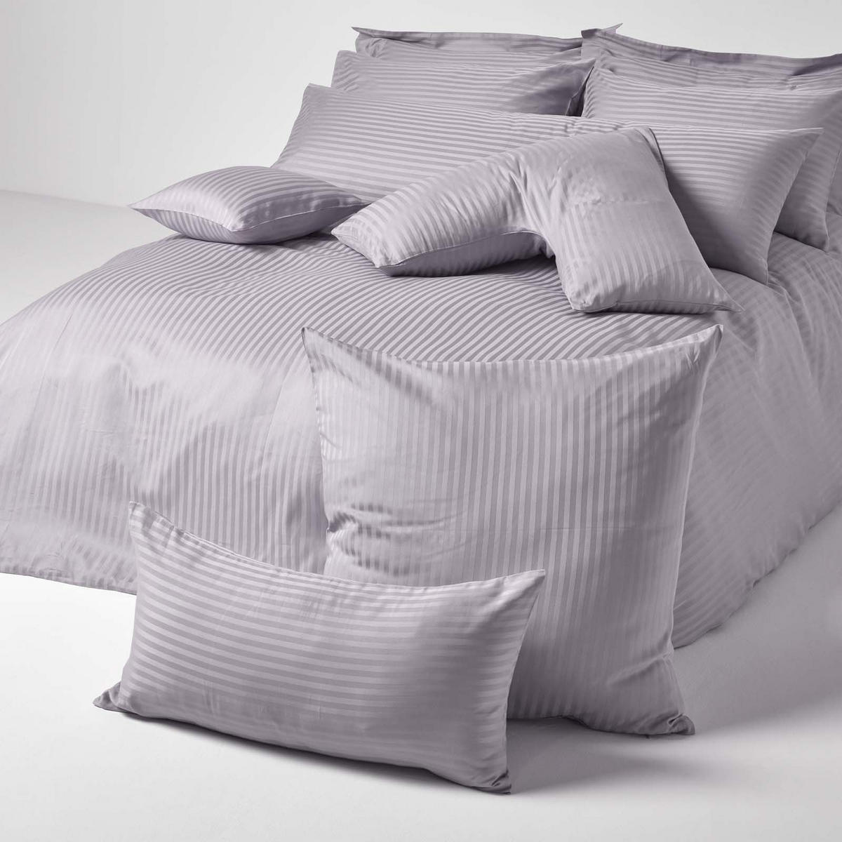 KISSENBEZUG Damast, Ägyptische Baumwolle, Fadendichte 330 - Grau, Textil (60/60cm) - Homescapes