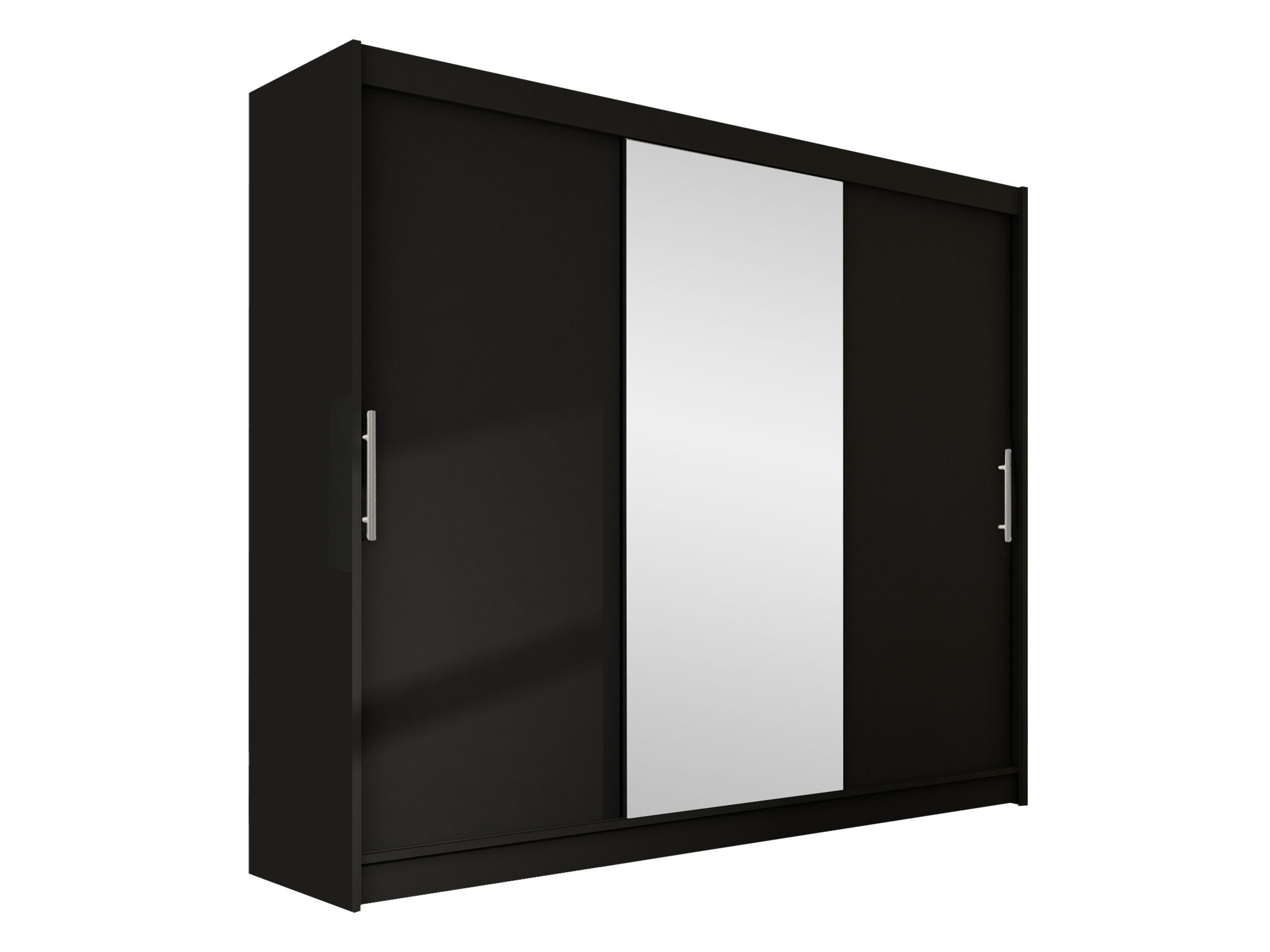 KLEIDERSCHRANK Aston I - Silberfarben/Schwarz, Holzwerkstoff/Kunststoff (250/215/58cm) - MIRJAN24