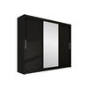 KLEIDERSCHRANK Aston I - Silberfarben/Schwarz, Holzwerkstoff/Kunststoff (250/215/58cm) - MIRJAN24