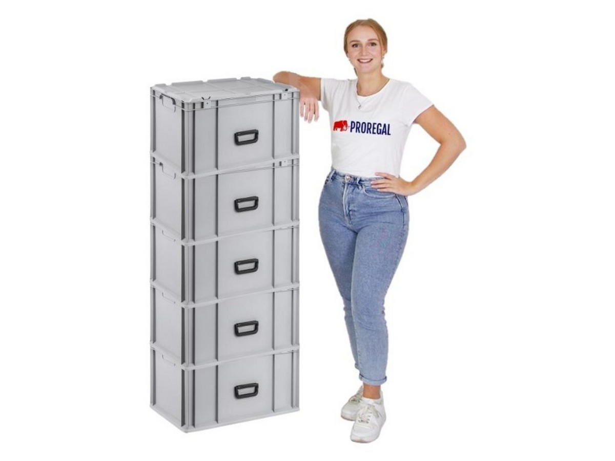 EUROBOX 5x Nextgen Portable 335x40x60cm 65 Liter - Grau, Kunststoff (40/33.5/60cm) - PROREGAL