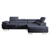 ECKSOFA Stevil Dunkelblau Velours - Silberfarben/Dunkelblau, Textil/Metall (275/203cm) - Selsey