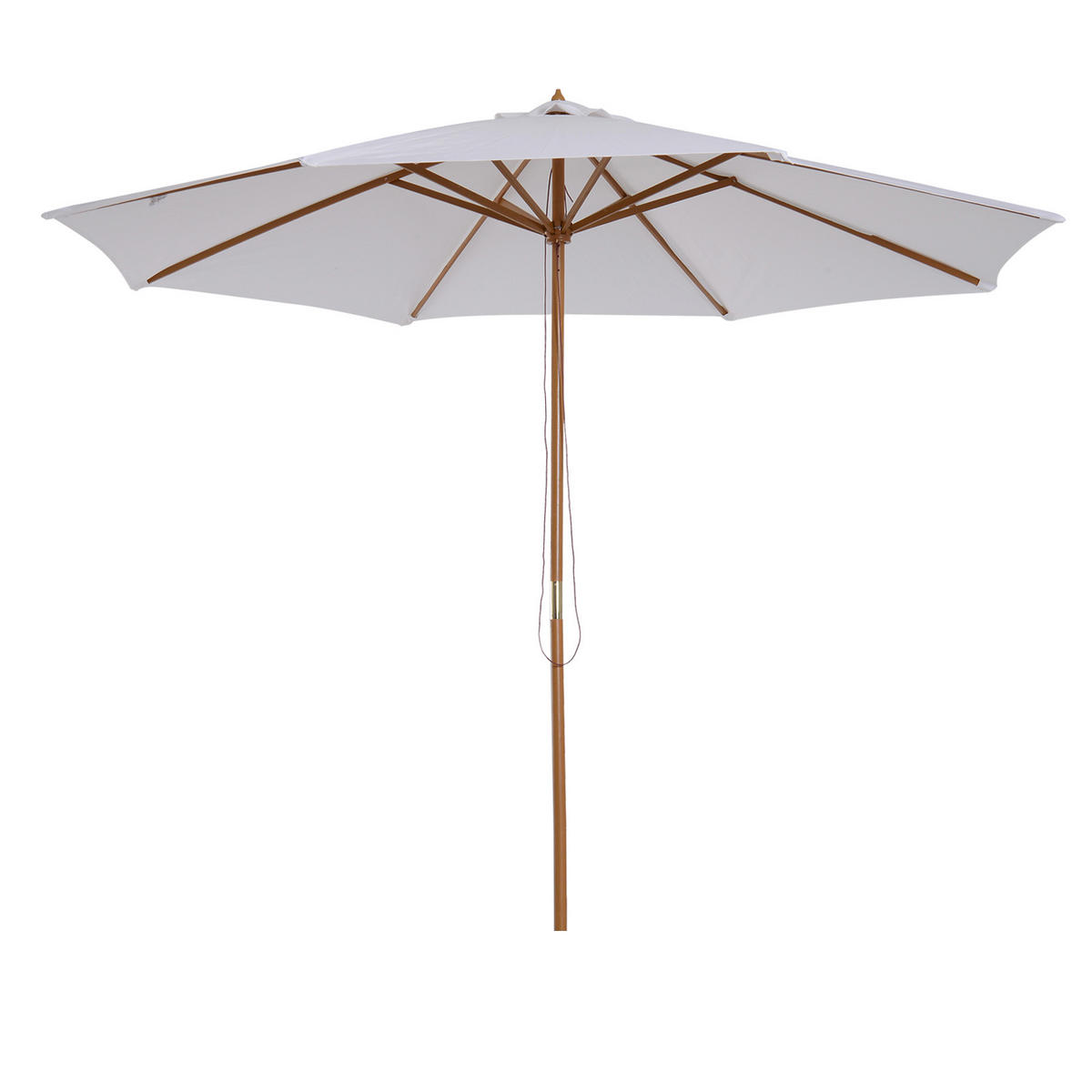 SONNENSCHIRM DE-11363 doppeltes Dach, Holz, Ø 3 m Weiß - Weiß, Holzwerkstoff (300/300cm) - ComfortXL