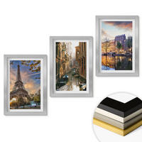 WANDBILDER 3er Set - 20x30 cm Silberner Rahmen - Eiffelturm Venedig Amsterdamer Kanäle - Silberfarben, Kunststoff (20/30cm) - ArtPrintCave