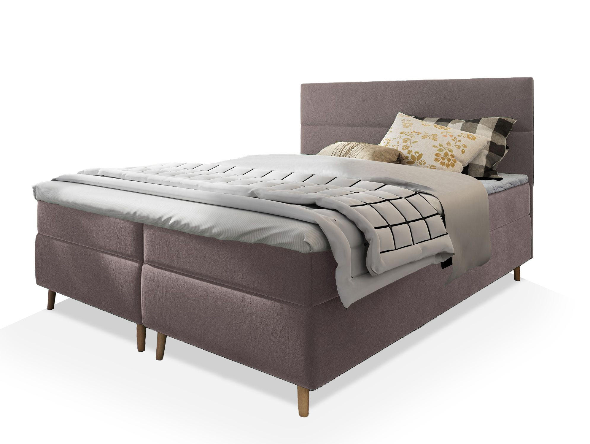 BOXBETT SANTA 140x200 cm mit Matratze und Topper - Rosa - Rosa, Holz (140/200cm) - MASSENO