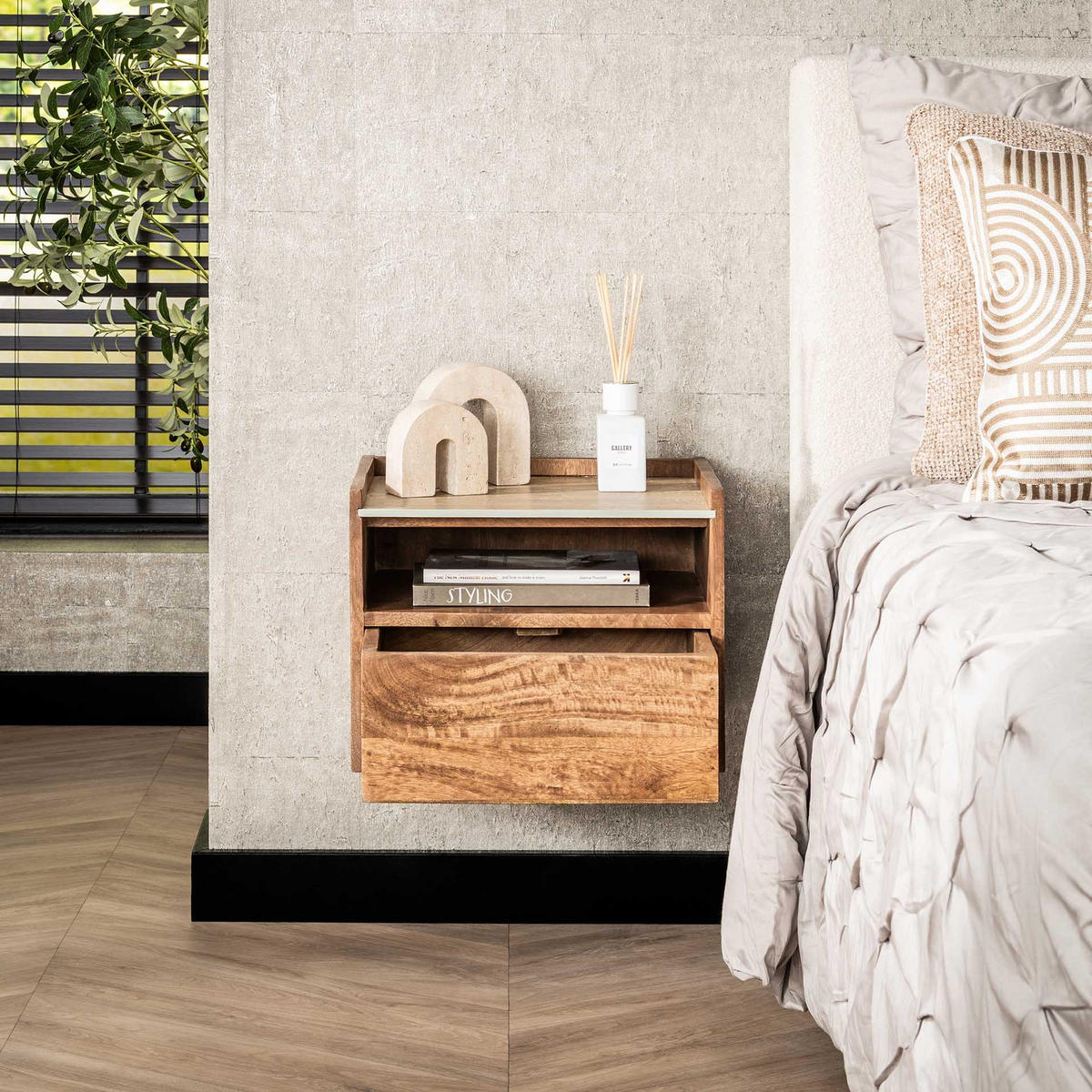 NACHTTISCH Nuovo Beige 35/40/ 30 cm - Beige, Holz (40/30/35cm) - Hoyz Collection