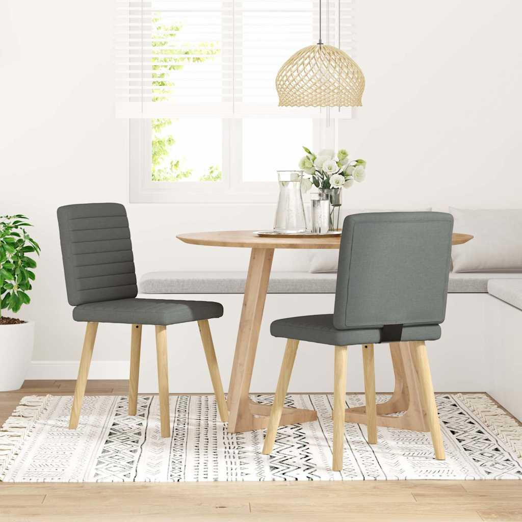 ESSZIMMERSTÜHLE 2 Stk. Dunkelgrau Stoff 45*54*86cm - Dunkelgrau, Metall (45/86/54cm) - ZMH