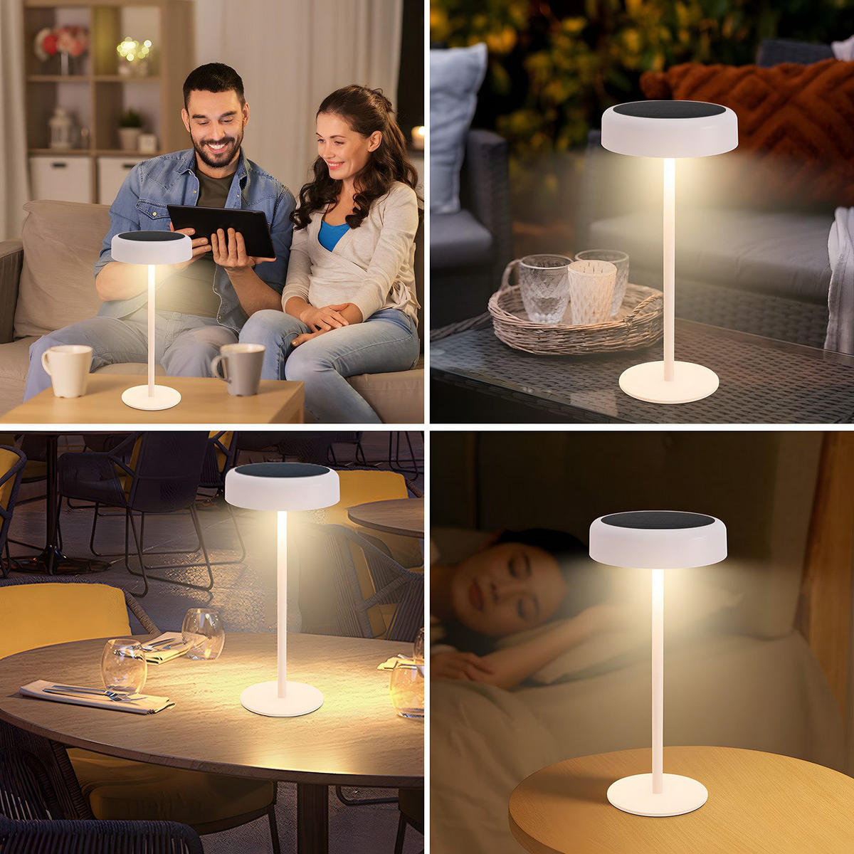 STOLNÍ lampa Abegg LED 14/14/30 cm - bílá, plast (14/14/30cm) - Nettlife