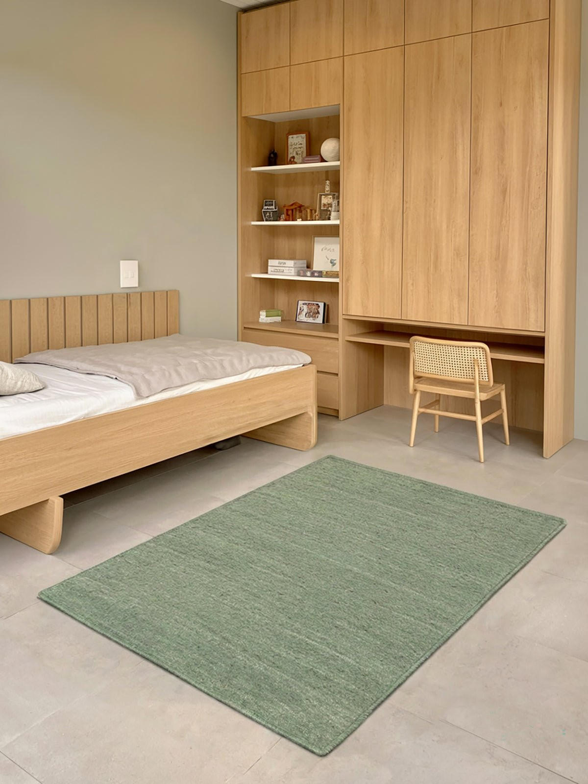 TEPPICH aus recycelter Baumwolle handgewebt grün - Grün, Naturmaterialien (160/230cm) - AFK Living