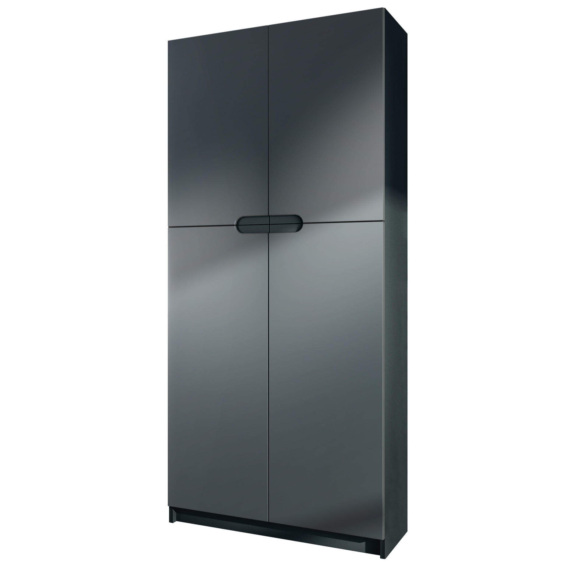 BÜROSCHRANK Logan Fronten in Graphit Seidenmatt - Graphitfarben, Holzwerkstoff (82/185/37cm) - Vladon