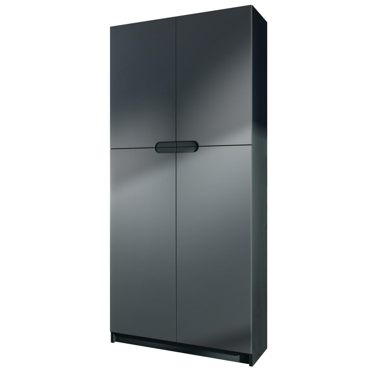BÜROSCHRANK Logan Fronten in Graphit Seidenmatt - Graphitfarben, Holzwerkstoff (82/185/37cm) - Vladon