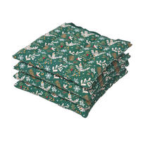 STUHLKISSEN Weihnachtswald, grün im 4er-Set 40/40/5 cm - Grün, Textil (40/40/5cm) - Homescapes