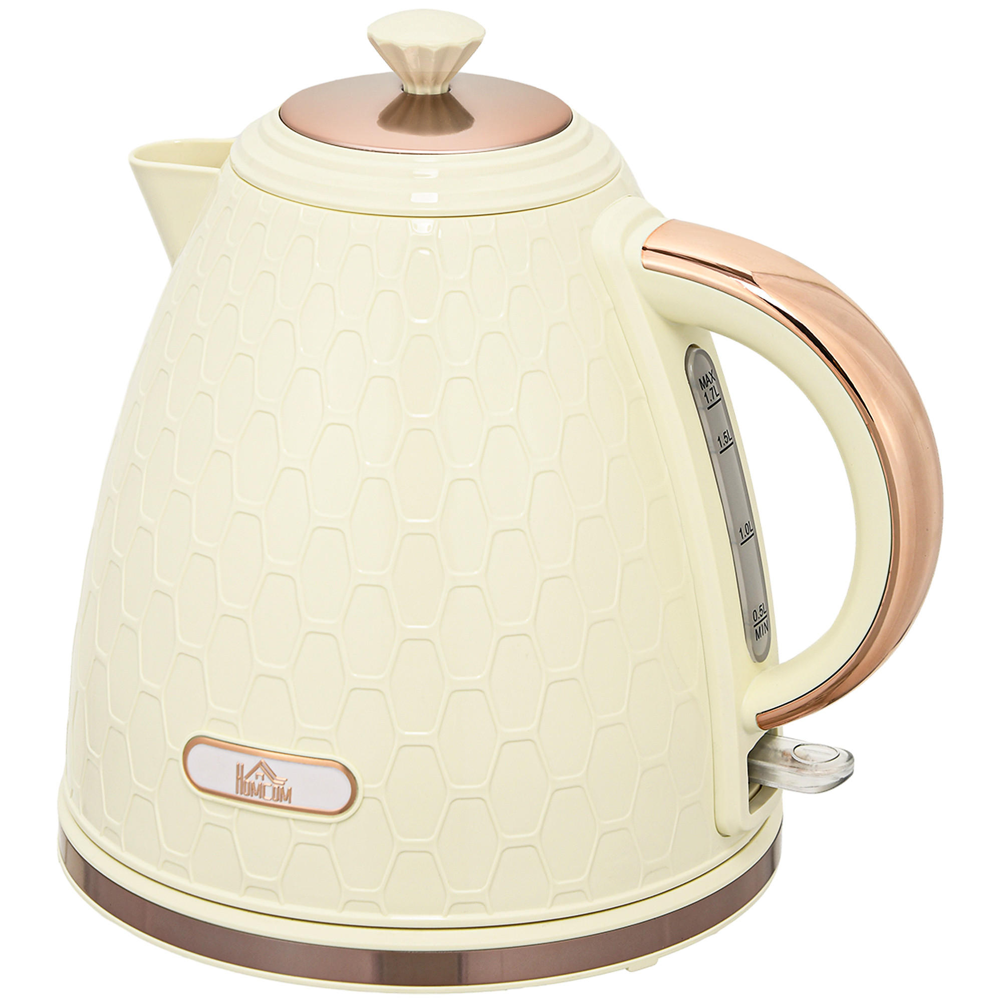 WASSERKOCHER DE-07915 2200W, 1,7L mit Sichtfenster Beige - Beige, Kunststoff (19.5/23.4/24.2cm) - ComfortXL