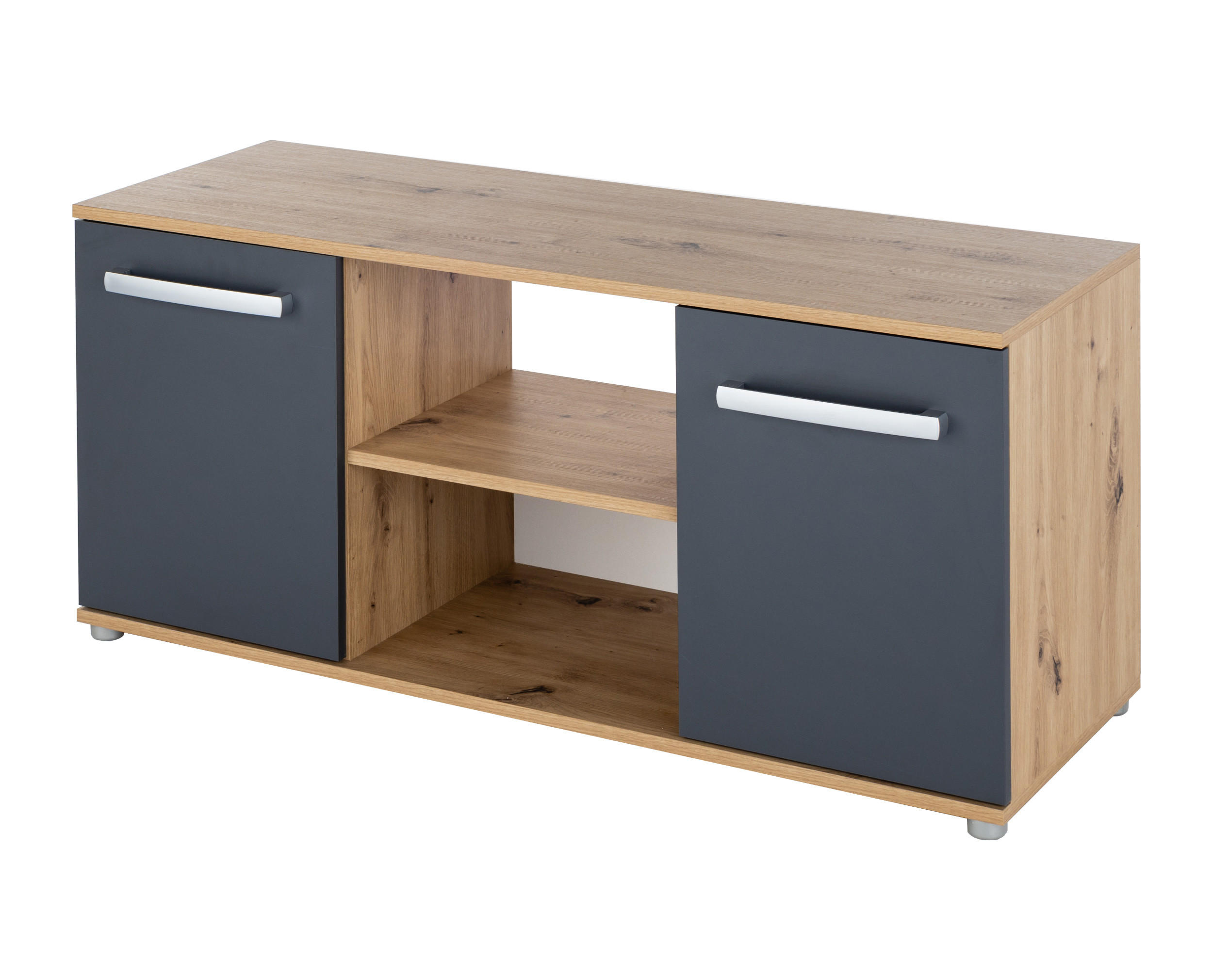 arthur berndt Lowboard Eiche Artisan, Anthrazit 114x50x39 cm