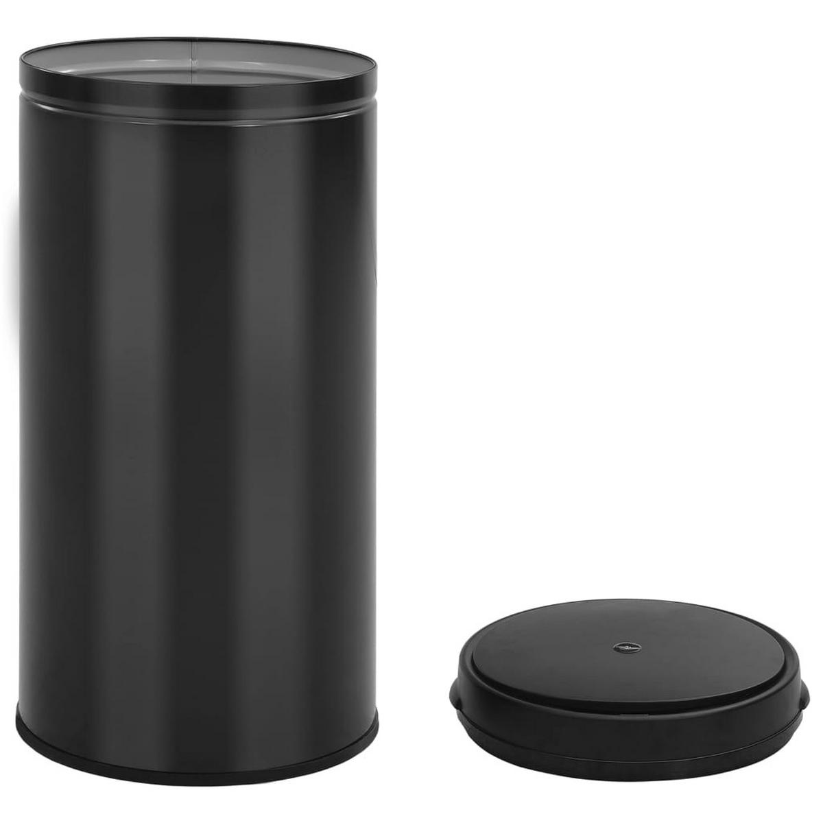 MÜLLEIMER mit Sensor 70L Schwarz Abfalleimer Automatik - Schwarz, Metall (36/76/36cm) - DELUKE