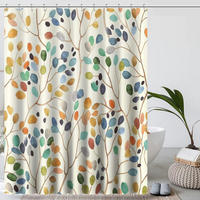 DUSCHVORHANG Beige Pflanzen Motiv 180 x 200 cm - Multicolor, Textil (180/200cm)