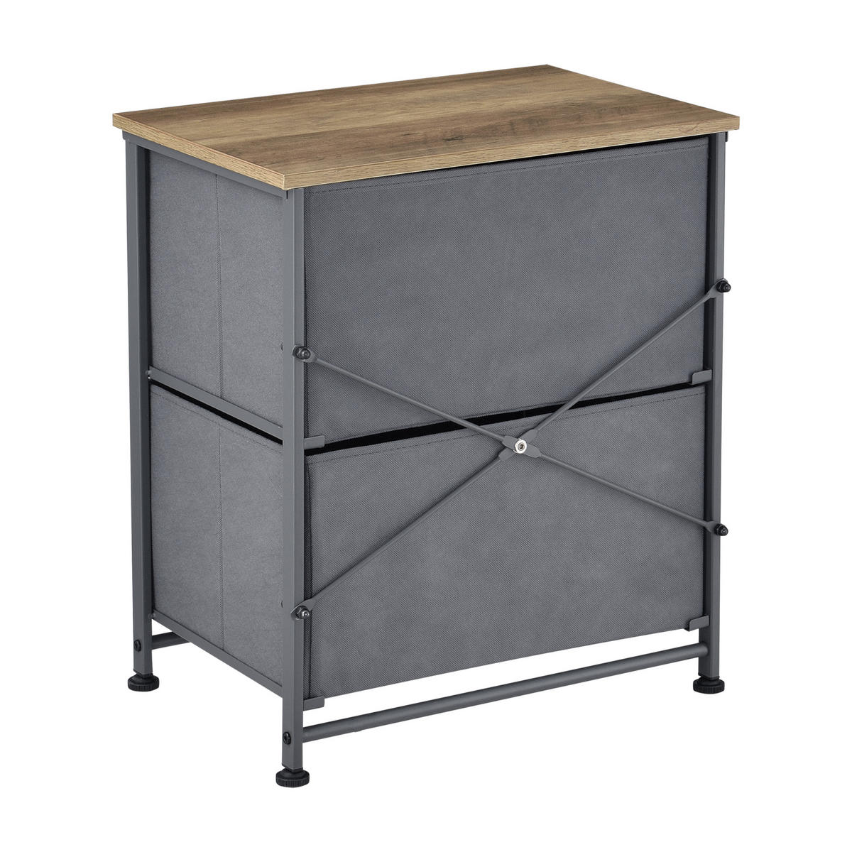 KOMMODE - Braun/Grau, Holzwerkstoff/Textil (45/50/30cm) - pro.tec