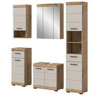BADMÖBEL-SET Sand Kashmir, Evoke Eiche, Badkombination 164 cm 5-teilig - Kaschmir/Eichefarben, Glas/Holzwerkstoff (164/191/34cm) - Inn.Furn
