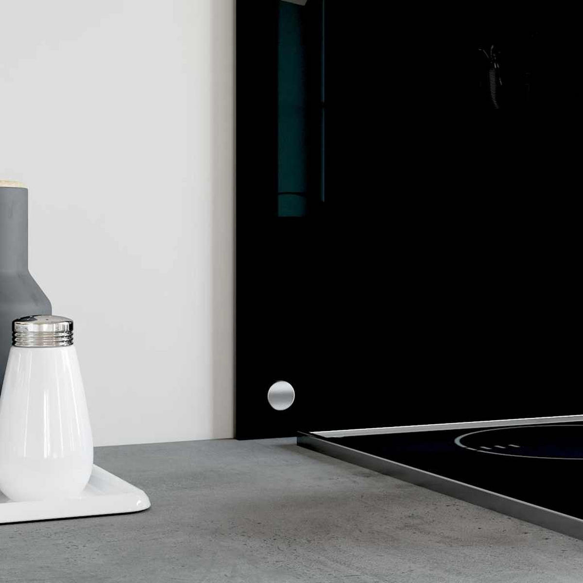 KÜCHENRÜCKWAND Glas 80x60 cm Schwarz Wand-Spritzschutz - Schwarz, Glas (80/60/0.6cm) - DELUKE