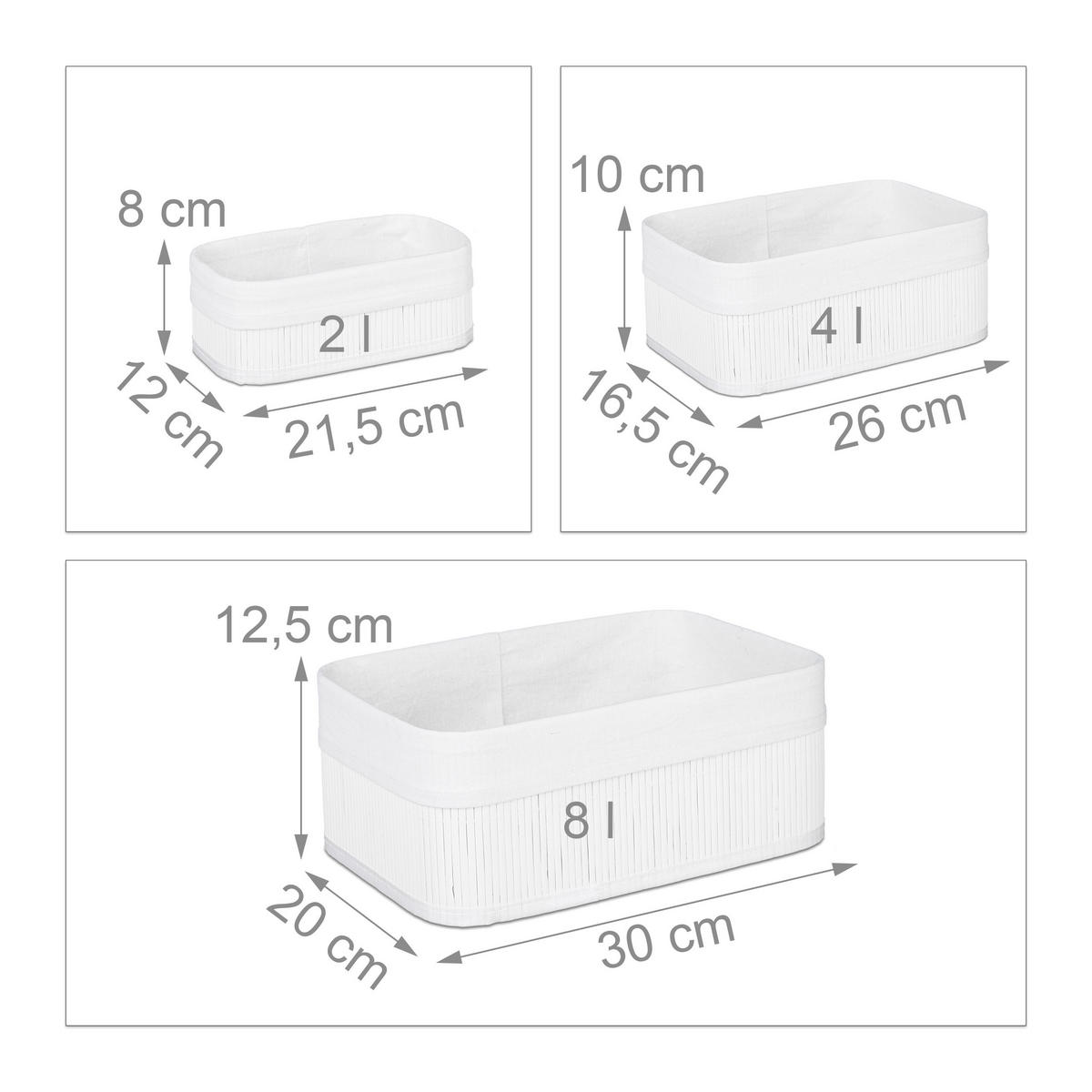 AUFBEWAHRUNGSKORB - Weiß, Holz/Holzwerkstoff (30/12.5/20cm) - Relaxdays