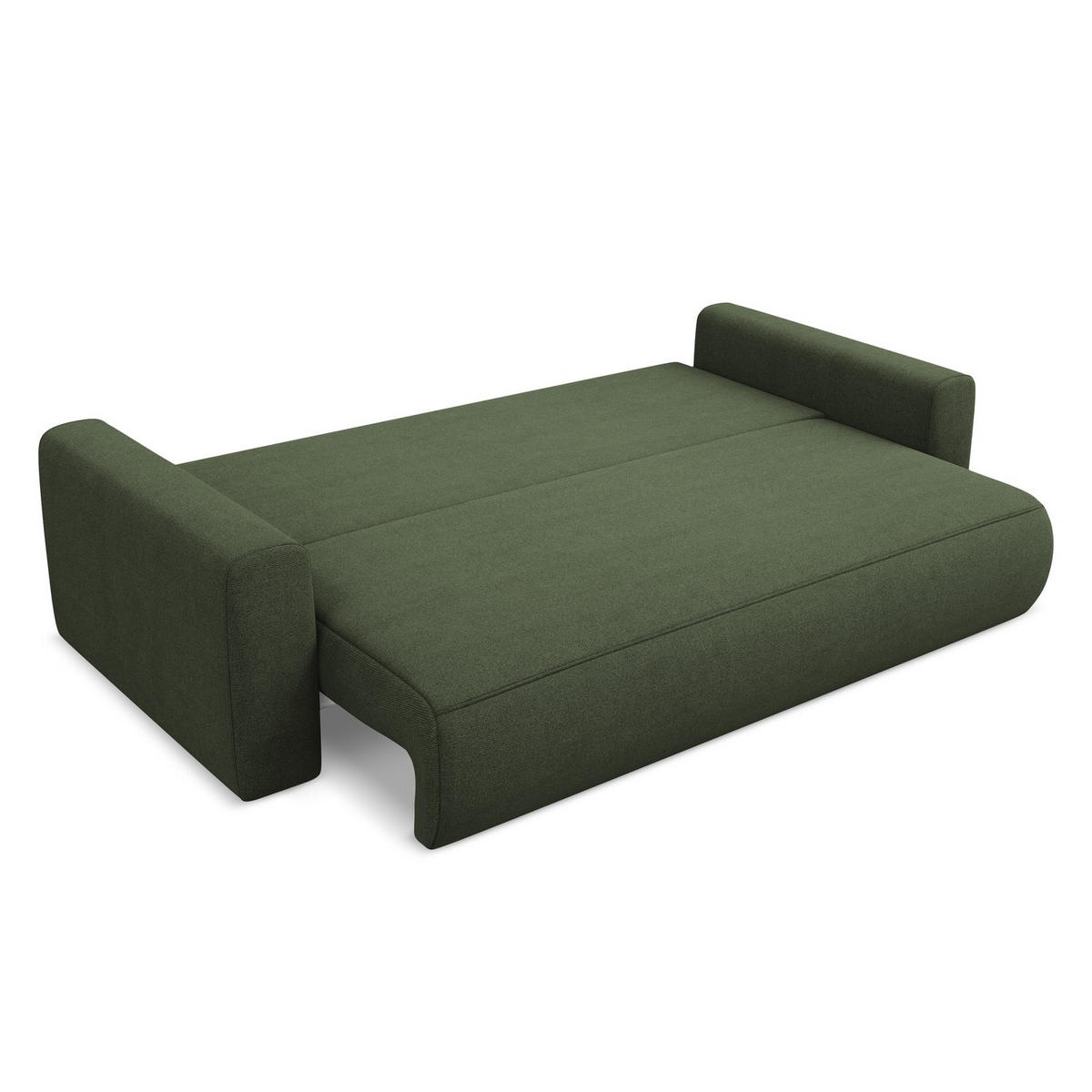 3-SITZER SOFA mit Schlaffunktion Strukturstoff Stoff Grün - Schwarz/Olivgrün, Kunststoff/Textil (238/82/105cm) - LaMiaSofa